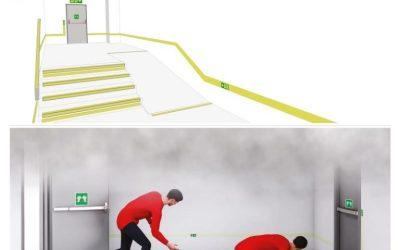 Señalización horizontal, en dirección a la vida